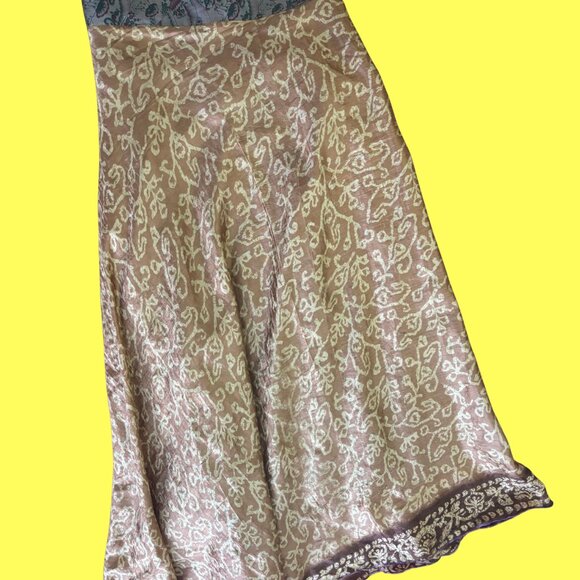 Two and Three-Layer Silk Sari Wrap Skirt | Multi-Style | Recycled Silk - Picture 9 of 11